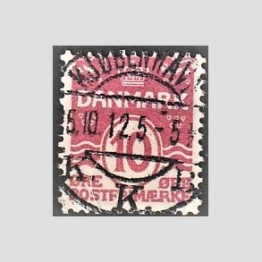 FRIM�RKER DANMARK | 1912 - AFA 65 - B�lgelinie 10 �re karminrosa - Lux Stemplet 