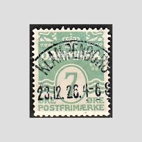 FRIM�RKER DANMARK | 1926-30 - AFA 167 - B�lgelinie 7 �re lysgr�n - Lux Stemplet 