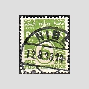 FRIM�RKER DANMARK | 1930 - AFA 183 - B�lgelinie 5 �re lysgr�n - Lux Stemplet 