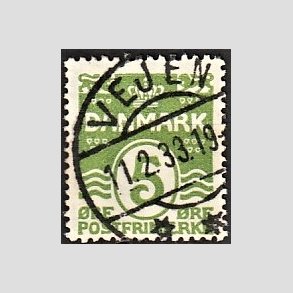 FRIM�RKER DANMARK | 1930 - AFA 183 - B�lgelinie 5 �re lysgr�n - Lux Stemplet 