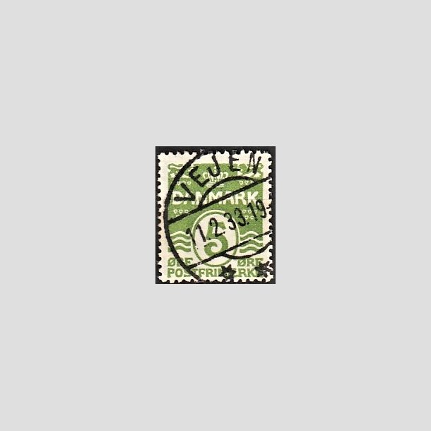 FRIMRKER DANMARK | 1930 - AFA 183 - Blgelinie 5 re lysgrn - Lux Stemplet 