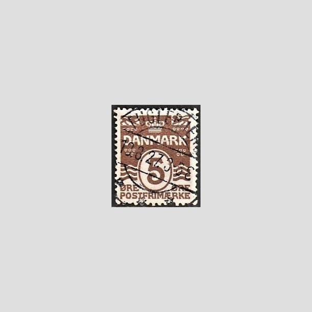 FRIMRKER DANMARK | 1921-22 - AFA 122 - Blgelinie 5 re brun - Lux Stemplet