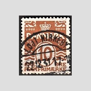 FRIM�RKER DANMARK | 1930 - AFA 185a - B�lgelinie 10 �re r�dbrun - Lux Stemplet 