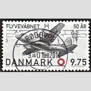 FRIMRKER DANMARK | 2000 - AFA 1264 - Flyvevbnet 50 r. - 9,75 Kr. sort/rd - Pragt Stemplet