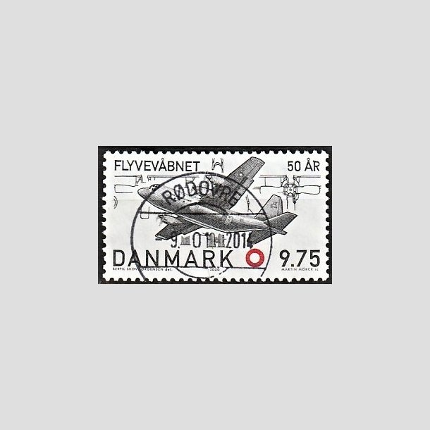 FRIMRKER DANMARK | 2000 - AFA 1264 - Flyvevbnet 50 r. - 9,75 Kr. sort/rd - Pragt Stemplet