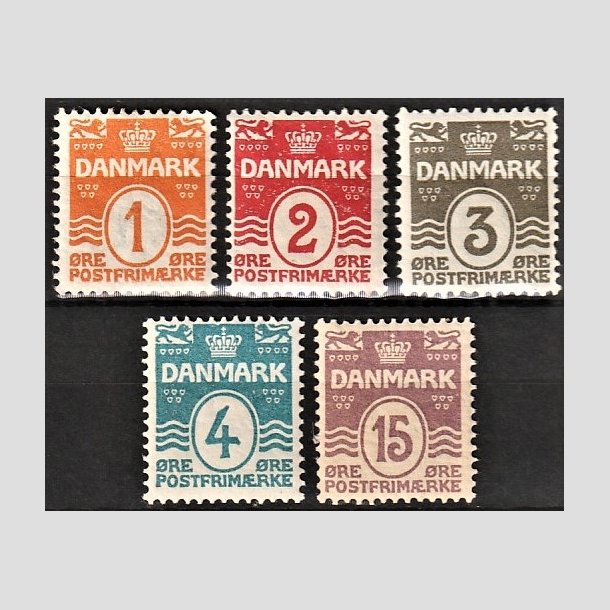 FRIMRKER DANMARK | 1905-06 - AFA 42,43,44,45,46 - Blgelinie st - Ubrugt
