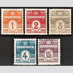 FRIM�RKER DANMARK | 1905-06 - AFA 42,43,44,45,46 - B�lgelinie s�t - Ubrugt