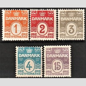 FRIM�RKER DANMARK | 1905-06 - AFA 42,43,44,45,46 - B�lgelinie s�t - Ubrugt