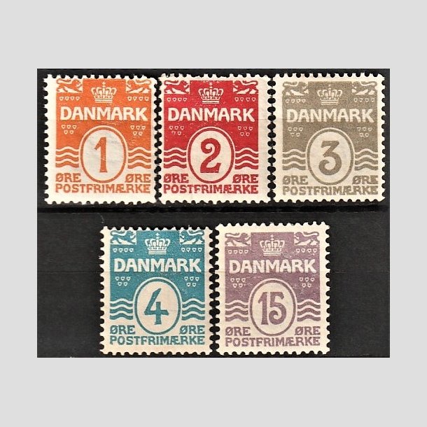 FRIMRKER DANMARK | 1905-06 - AFA 42,43,44,45,46 - Blgelinie st - Ubrugt