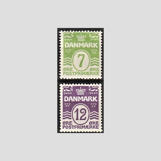 FRIMRKER DANMARK | 1926-30 - AFA 167,168 - Blgelinie 7 og 12 re - Ubrugt