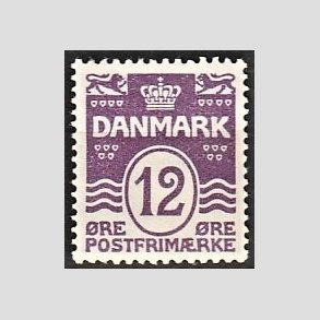 FRIM�RKER DANMARK | 1926-30 - AFA 168 - B�lgelinie 12 �re violet - Ubrugt