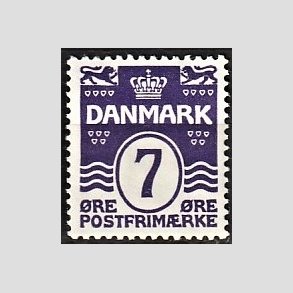 FRIM�RKER DANMARK | 1930 - AFA 184 - B�lgelinie 7 �re violet - Ubrugt