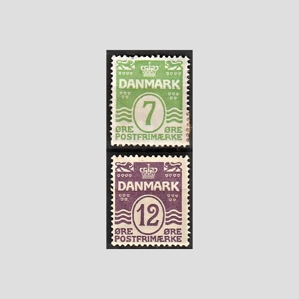 FRIMRKER DANMARK | 1926-30 - AFA 167,168 - Blgelinie 7 og 12 re - Ubrugt