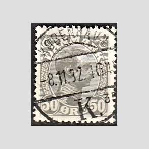 FRIMRKER DANMARK | 1921-22 - AFA 129a - Chr. X 50 re gr - Lux Stemplet