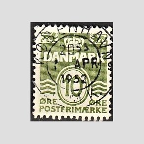 FRIM�RKER DANMARK | 1950 - AFA 318 - B�lgelinie 10 �re gr�n - Lux Stemplet
