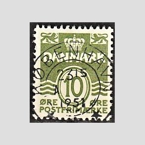 FRIM�RKER DANMARK | 1950 - AFA 318 - B�lgelinie 10 �re gr�n - Lux Stemplet