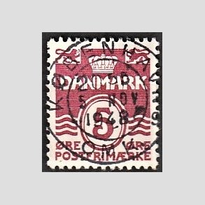 FRIM�RKER DANMARK | 1938 - AFA 246 - B�lgelinie 5 �re vinr�d - Lux Stemplet