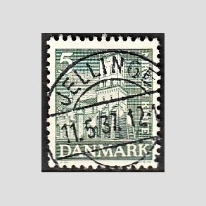 FRIM�RKER DANMARK | 1936 - AFA 229 - Reformationen 5 �re gr�n - Lux Stemplet Jellinge
