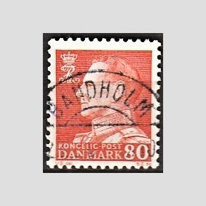 FRIMRKER DANMARK | 1961-62 - AFA 400 - Fr. IX 80 re orangegul - Pragt Stemplet