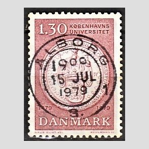 FRIM�RKER DANMARK | 1979 - AFA 673 - K�benhavns Universitet 500 �r - 1,30 Kr. r�d - Pragt Stemplet �lborg