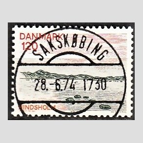 FRIM�RKER DANMARK | 1974 - AFA 570 - Fyn - 120 �re flerfarvet - Pragt Stemplet