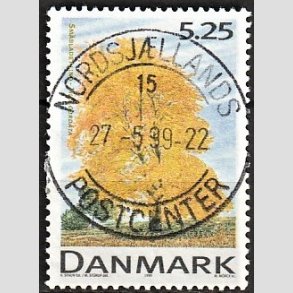 FRIM�RKER DANMARK | 1999 - AFA 1198 - Danske l�vtr�er - 5,25 Kr. flerfarvet - Pragt Stemplet
