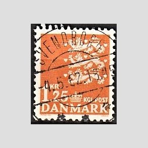 FRIMRKER DANMARK | 1962 - AFA 404 - Rigsvben 1,25 Kr. orange - Lux Stemplet Svendborg