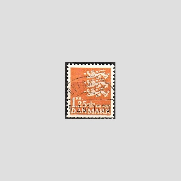 FRIMRKER DANMARK | 1962 - AFA 404 - Rigsvben 1,25 Kr. orange - Lux Stemplet Hvidovre