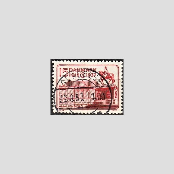 FRIMRKER DANMARK | 1937 - AFA 241 - Chr. X 25 re jubilum 15 re rd - Lux Stemplet Slagelse