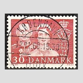 FRIM�RKER DANMARK | 1960 - AFA 384 - S�lvbryllup - 30 �re r�d - Pragt Stemplet K�benhavn