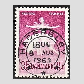 FRIMRKER DANMARK | 1959 - AFA 377 - Ballet og Musikfestival - 35 re rdlilla - Pragt Stemplet