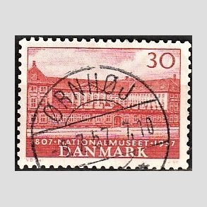 FRIM�RKER DANMARK | 1957 - AFA 370 - Nationalmuseets 150 �r - 30 �re r�d - Pragt Stemplet �rnh�j