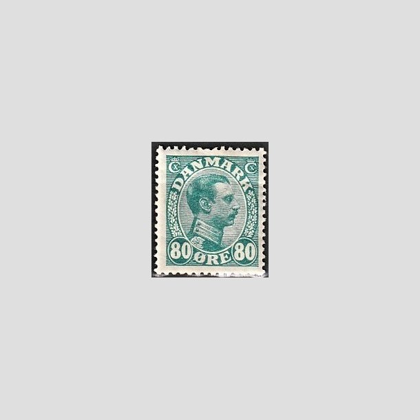 FRIMRKER DANMARK | 1915 - AFA 84 - Chr. X 80 re blgrn - Ubrugt