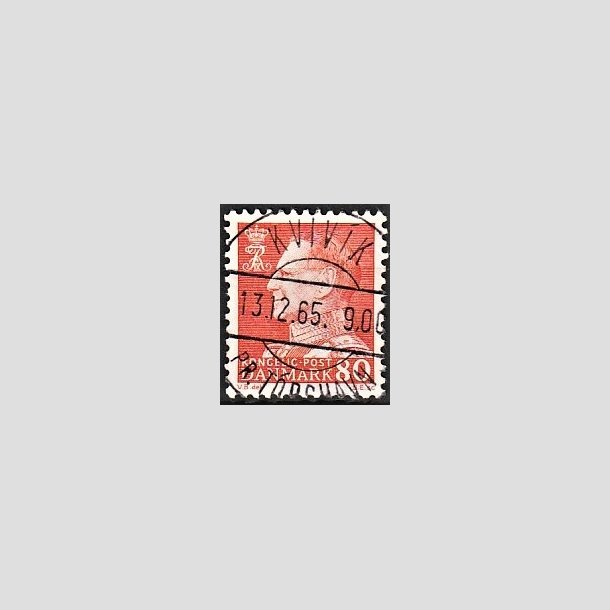 FRIMRKER DANMARK | 1961-62 - AFA 400 - Fr. IX 80 re orangegul - Lux Stemplet "KVIVIK" Frerne