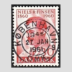 FRIM�RKER DANMARK | 1960 - AFA 387 - Niels R. Finsen - 30 �re r�d - Pragt Stemplet K�benhavn