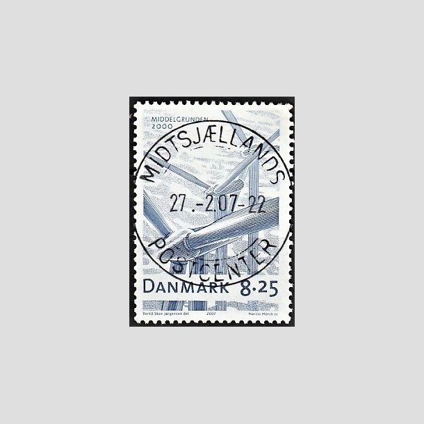 FRIMRKER DANMARK | 2007 - AFA 1495 - Danske vindmller - 8,25 Kr. bl - Pragt Stemplet