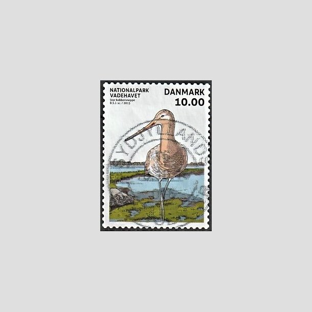 FRIMRKER DANMARK | 2015 - AFA 1807 - Nationalpark Vadehavet - 10,00 Kr. kobbersneppe - Pragt Stemplet