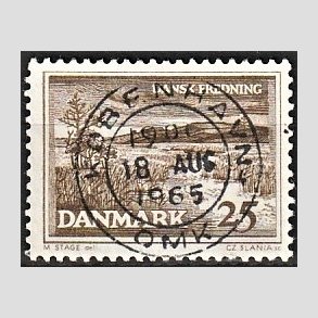 FRIM�RKER DANMARK | 1964 - AFA 428 - Karup � - 25 �re brun - Pragt Stemplet