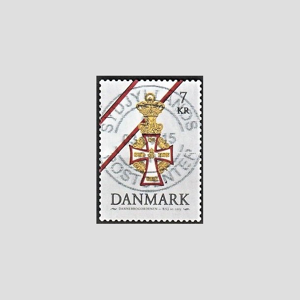 FRIMRKER DANMARK | 2015 - AFA 1813 - Danske ordener - 7,00 Kr. flerfarvet - Pragt Stemplet