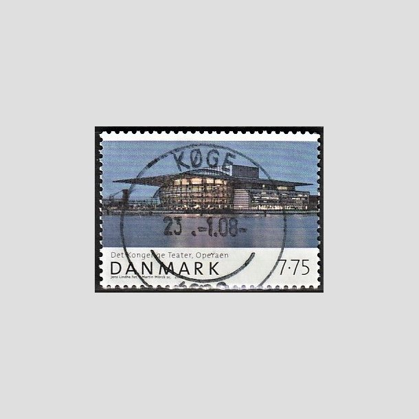 FRIMRKER DANMARK | 2008 - AFA 1528 - Den danske nationalscene - 7,75 Kr. Operaen - Pragt Stemplet