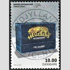 FRIM�RKER DANMARK | 2015 - AFA 1819 - Danske opfindelser - 10,00 Kr. t�rbatteriet - Pragt Stemplet