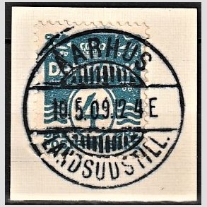 FRIM�RKER DANMARK | 1905-06 - AFA 45 - B�lgelinie 4 �re bl� Krone III - Lux Stemplet 