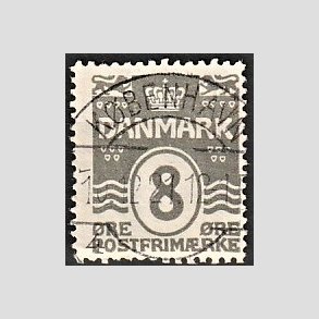 FRIM�RKER DANMARK | 1921-22 - AFA 123 - B�lgelinie 8 �re gr� - Lux Stemplet