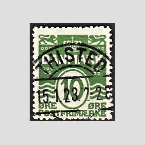 FRIM�RKER DANMARK | 1921-22 - AFA 124 - B�lgelinie 10 �re gr�n - Lux Stemplet