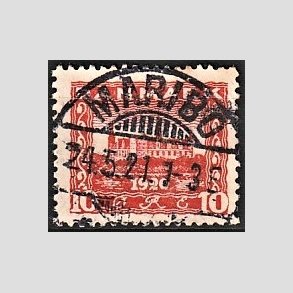 FRIM�RKER DANMARK | 1920-21 - AFA 112 - Genforening 10 �re r�d - Lux Stemplet 