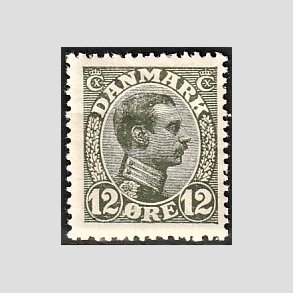 FRIMRKER DANMARK | 1918-20 - AFA 100 - Chr. X 12 re oliven - Ubrugt