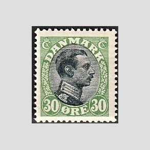 FRIMRKER DANMARK | 1918-20 - AFA 103 - Chr. X 30 re grn/sort - Ubrugt