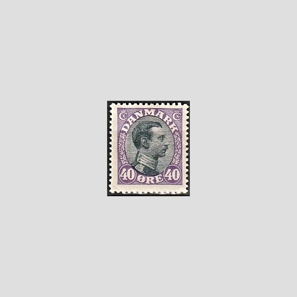 FRIMRKER DANMARK | 1918-20 - AFA 105 - Chr. X 40 re lilla/sort - Ubrugt