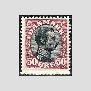 FRIMRKER DANMARK | 1918-20 - AFA 106 - Chr. X 50 re vinrd/sort - Ubrugt