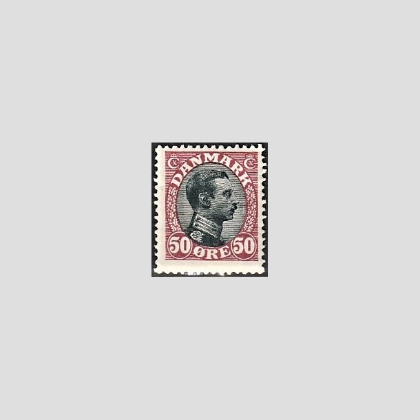 FRIMRKER DANMARK | 1918-20 - AFA 106 - Chr. X 50 re vinrd/sort - Ubrugt